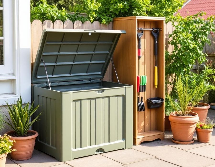 Garden Storage in a British garden setting